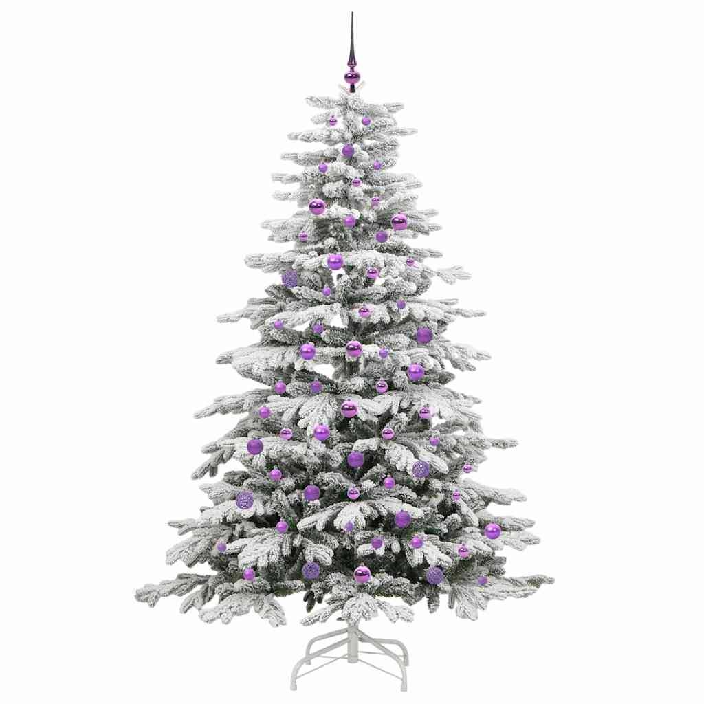 vidaXL Künstlicher klappbarer Weihnachtsbaum Weiß 210 cm PE und PVC