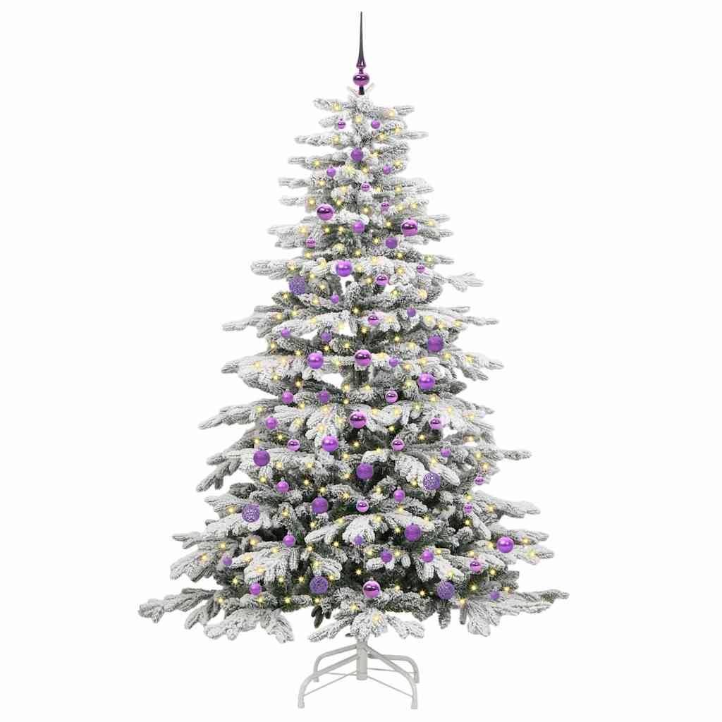 vidaXL Künstlicher klappbarer Weihnachtsbaum Weiß 210 cm PE und PVC