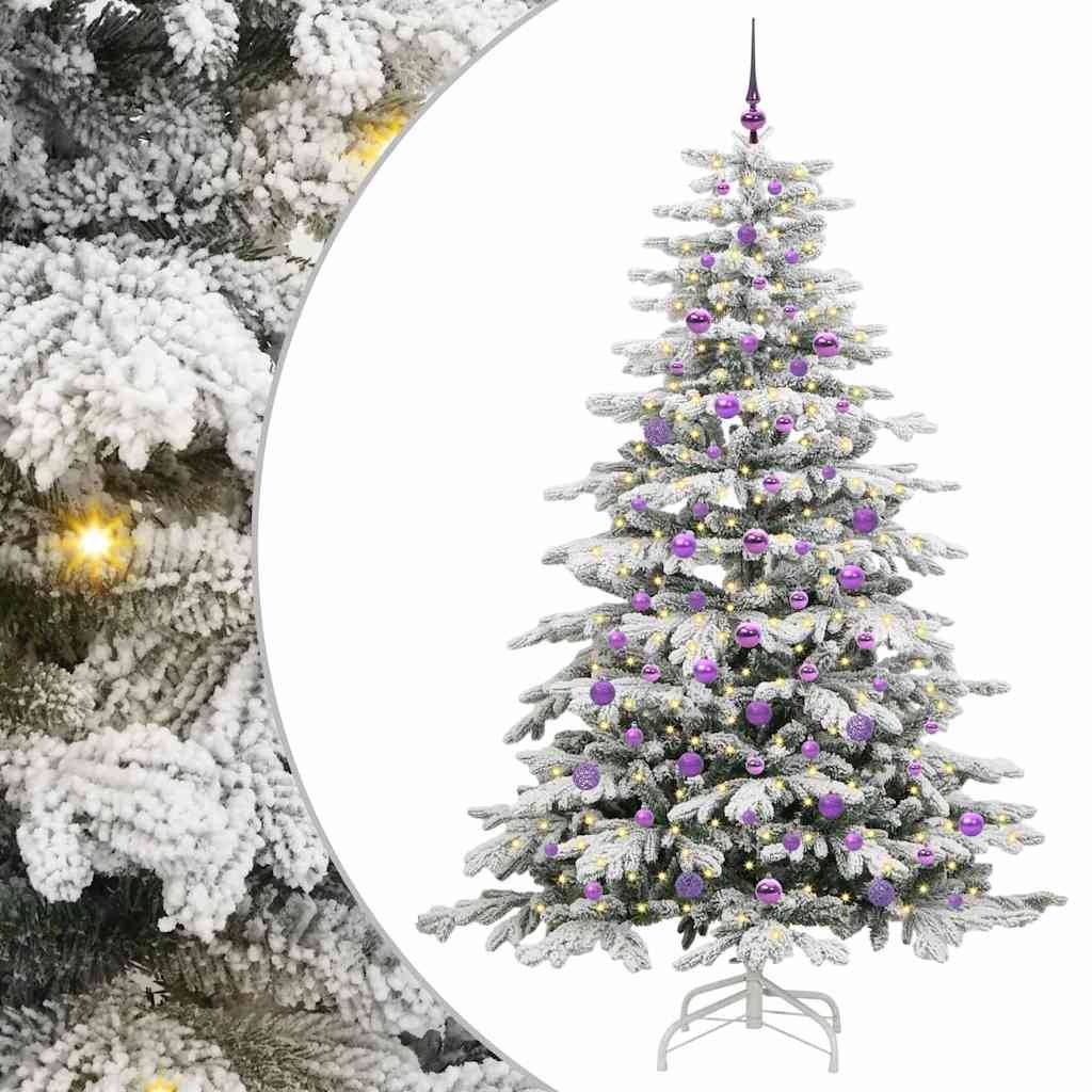 vidaXL Künstlicher klappbarer Weihnachtsbaum Weiß 210 cm PE und PVC