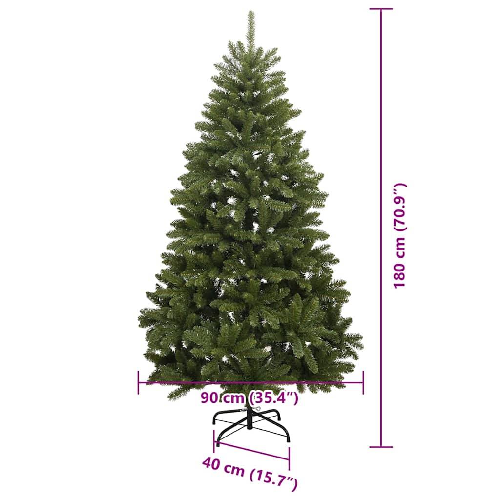 vidaXL Künstlicher Weihnachtsbaum Grün 180 cm PVC und Metall