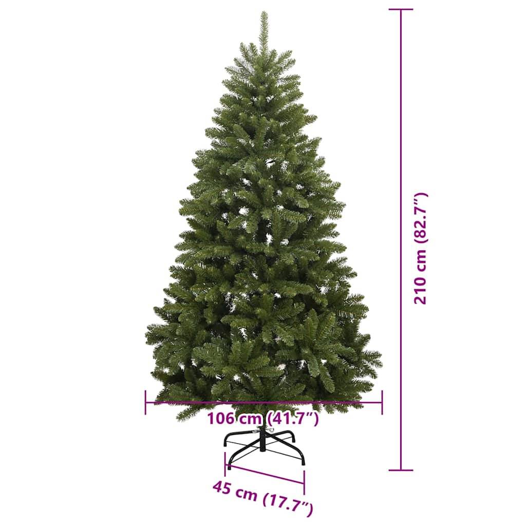 vidaXL Künstlicher Weihnachtsbaum 210 cm 300 LEDs Warmes Weiß Grün
