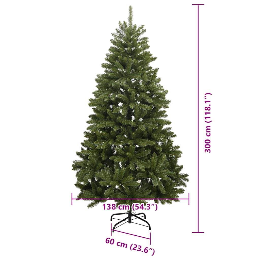vidaXL Künstlicher Weihnachtsbaum Grün 300 cm PVC und Metall