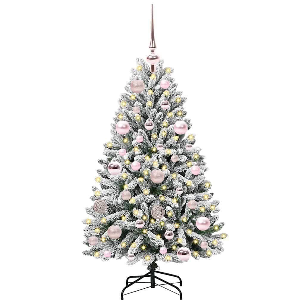 vidaXL Künstlicher Weihnachtsbaum Grün und Weiß 120 cm PVC und Metall