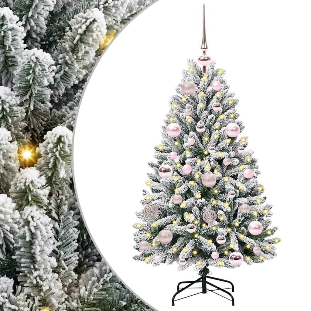 vidaXL Künstlicher Weihnachtsbaum Grün und Weiß 120 cm PVC und Metall