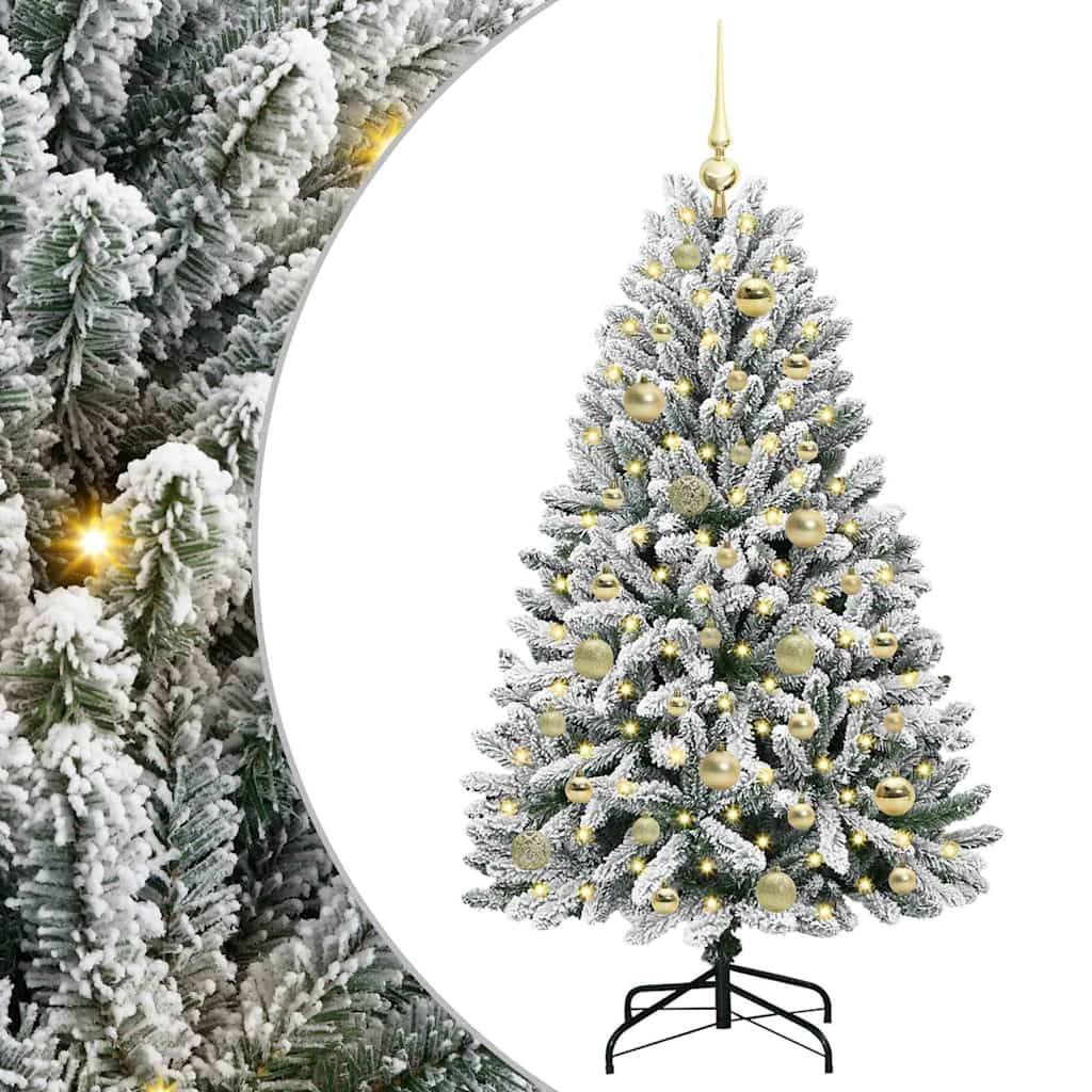 vidaXL Künstlicher Weihnachtsbaum Grün und Weiß 120 cm PVC und Metall