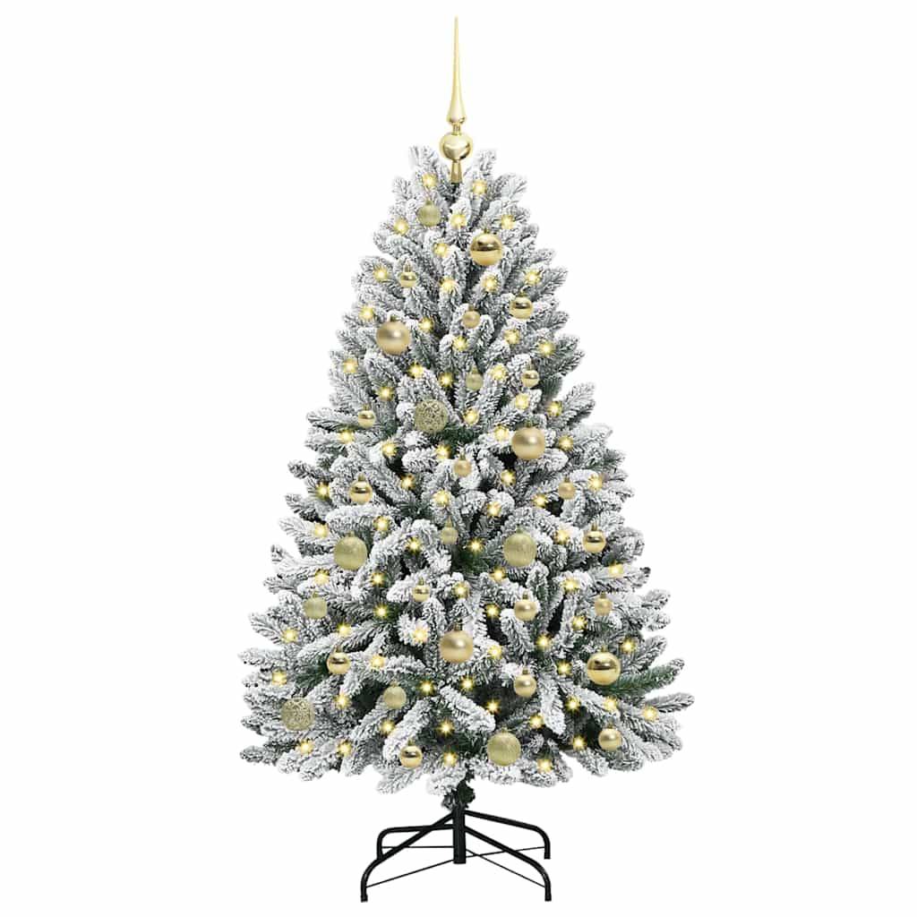 vidaXL Künstlicher Weihnachtsbaum Grün und Weiß 120 cm PVC und Metall