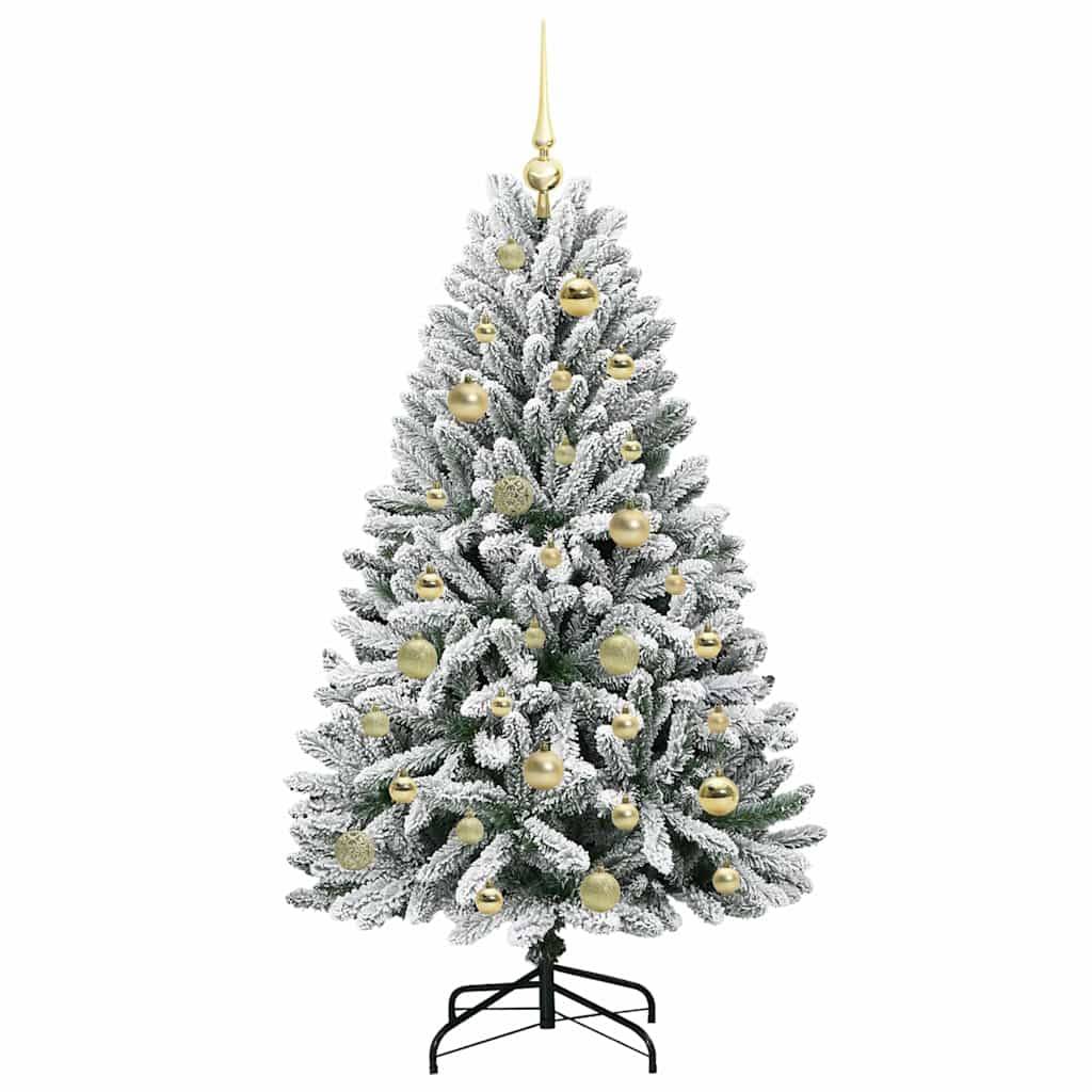 vidaXL Künstlicher Weihnachtsbaum Grün und Weiß 120 cm PVC und Metall