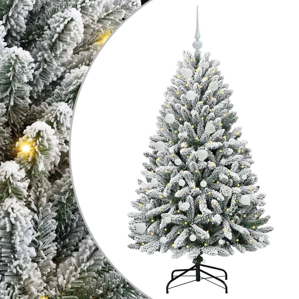 vidaXL Künstlicher Weihnachtsbaum Grün und Weiß 150 cm PVC und Metall