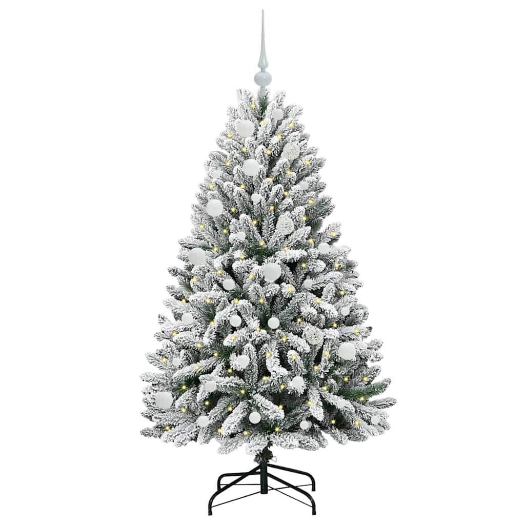 vidaXL Künstlicher Weihnachtsbaum Grün und Weiß 150 cm PVC und Metall
