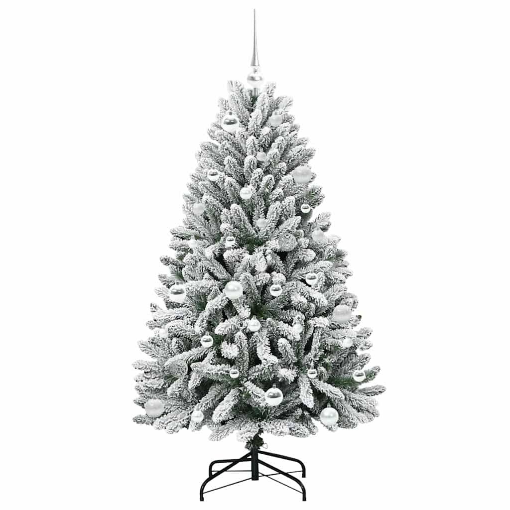 vidaXL Künstlicher Weihnachtsbaum Grün und Weiß 150 cm PVC und Metall