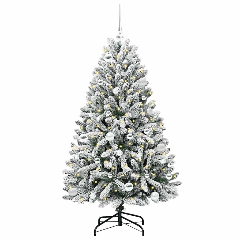 vidaXL Künstlicher Weihnachtsbaum Grün und Weiß 150 cm PVC und Metall