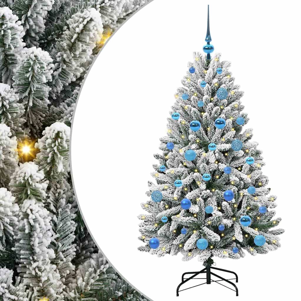 vidaXL Künstlicher Weihnachtsbaum Grün und Weiß 150 cm PVC und Metall