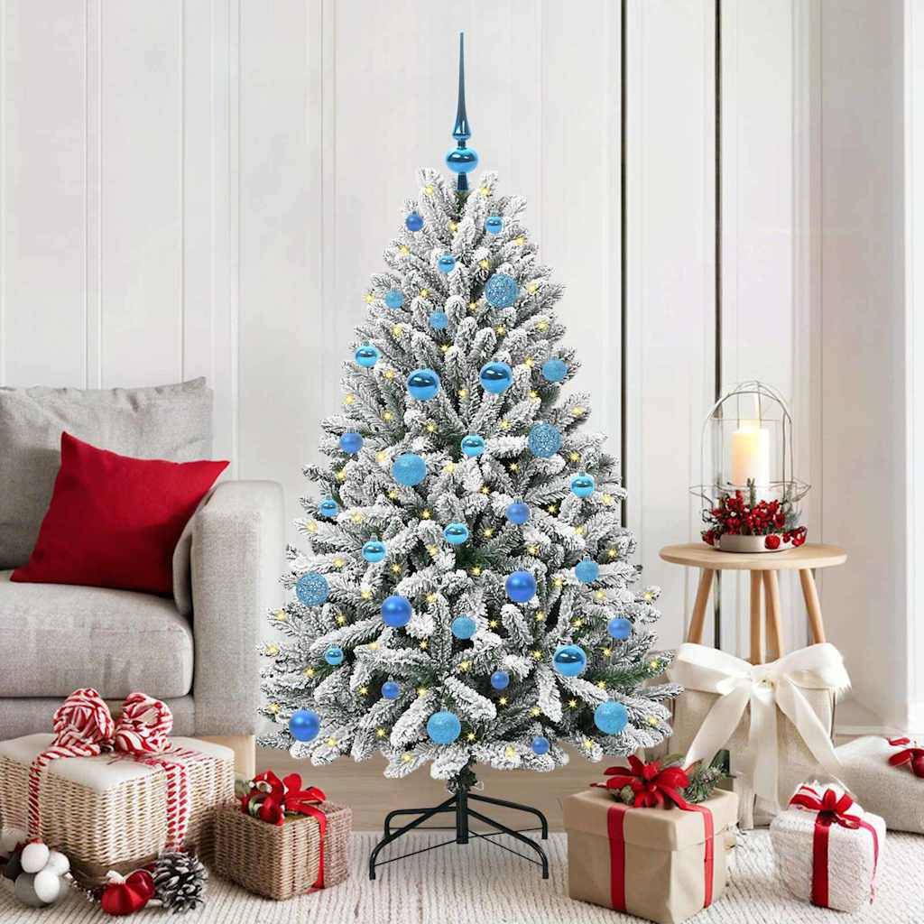 vidaXL Künstlicher Weihnachtsbaum Grün und Weiß 150 cm PVC und Metall