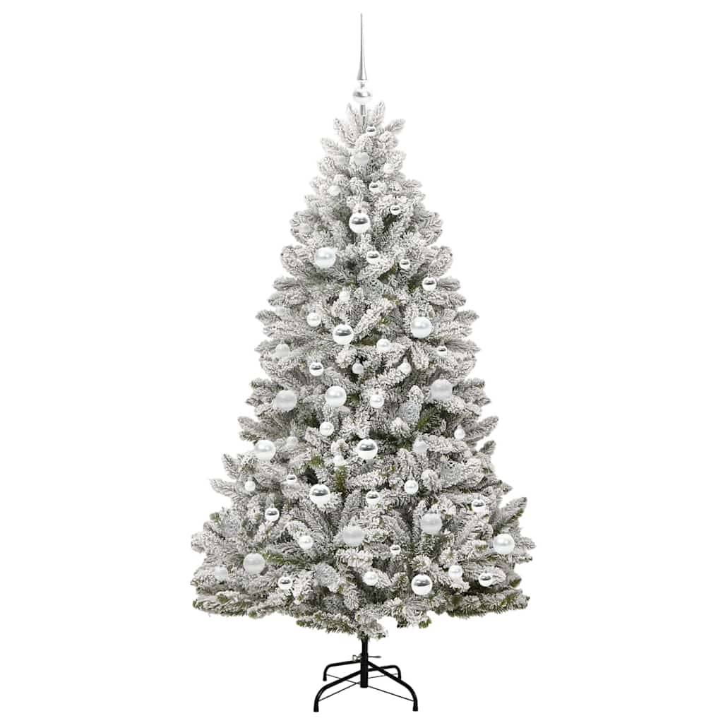 vidaXL Künstlicher Weihnachtsbaum Grün und Weiß 180 cm PVC und Metall