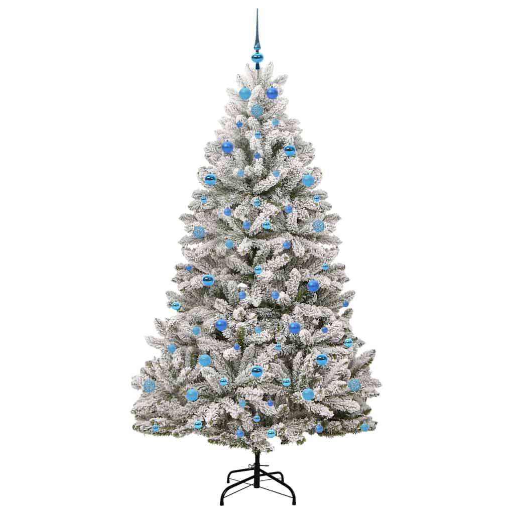 vidaXL Künstlicher Weihnachtsbaum Grün und Weiß 210 cm PVC und Metall