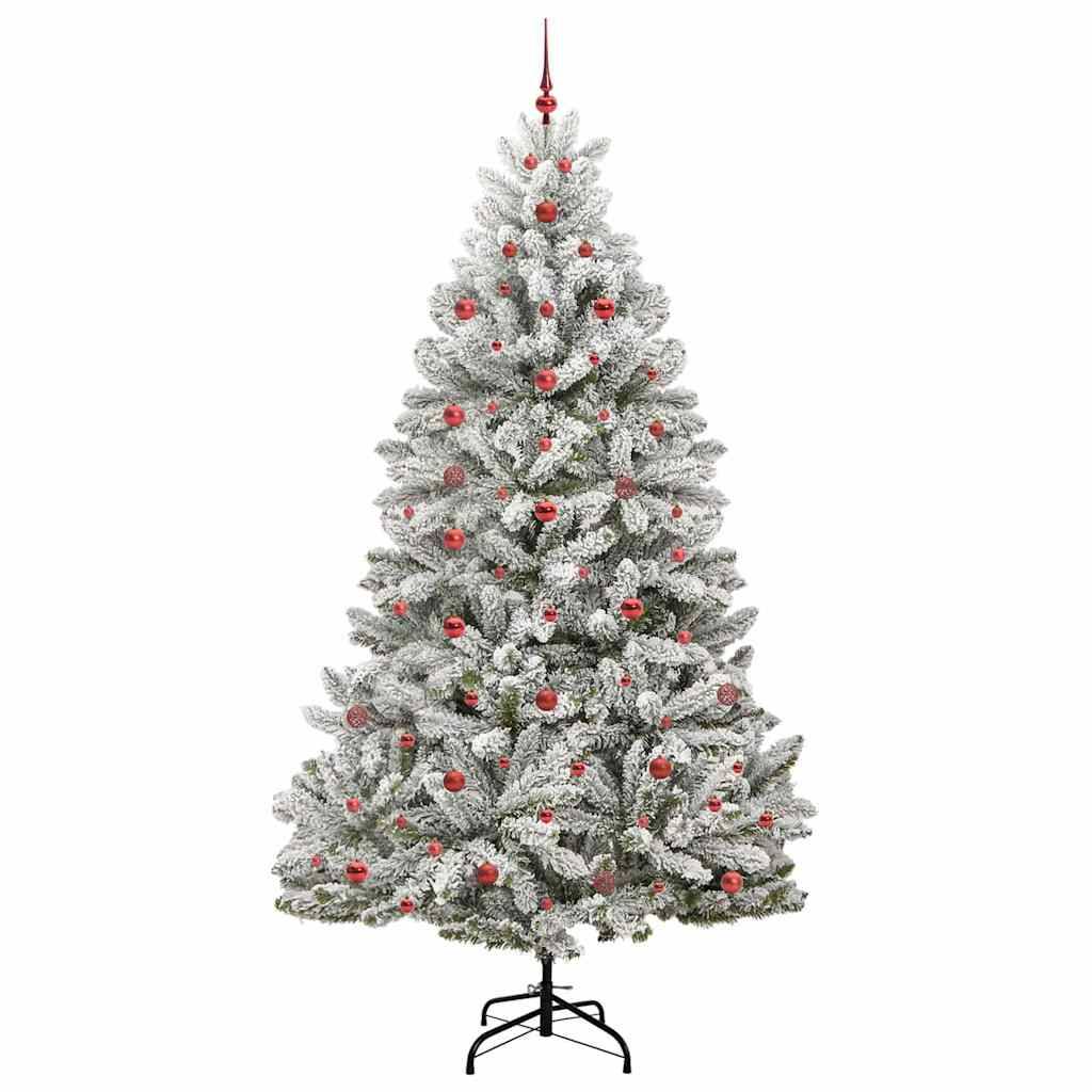 vidaXL Künstlicher Weihnachtsbaum Grün und Weiß 240 cm PVC und Metall