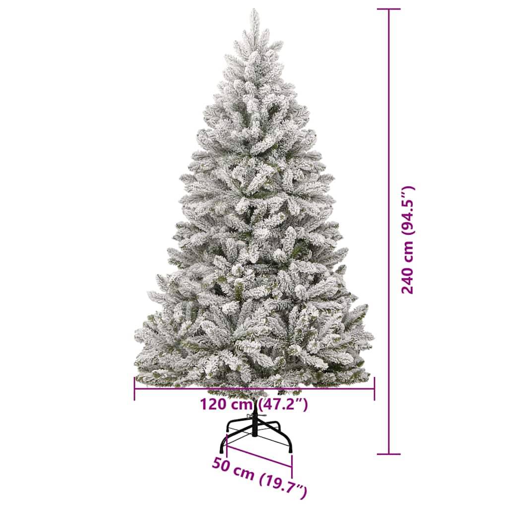 vidaXL Künstlicher Weihnachtsbaum Grün und Weiß 240 cm PVC und Metall