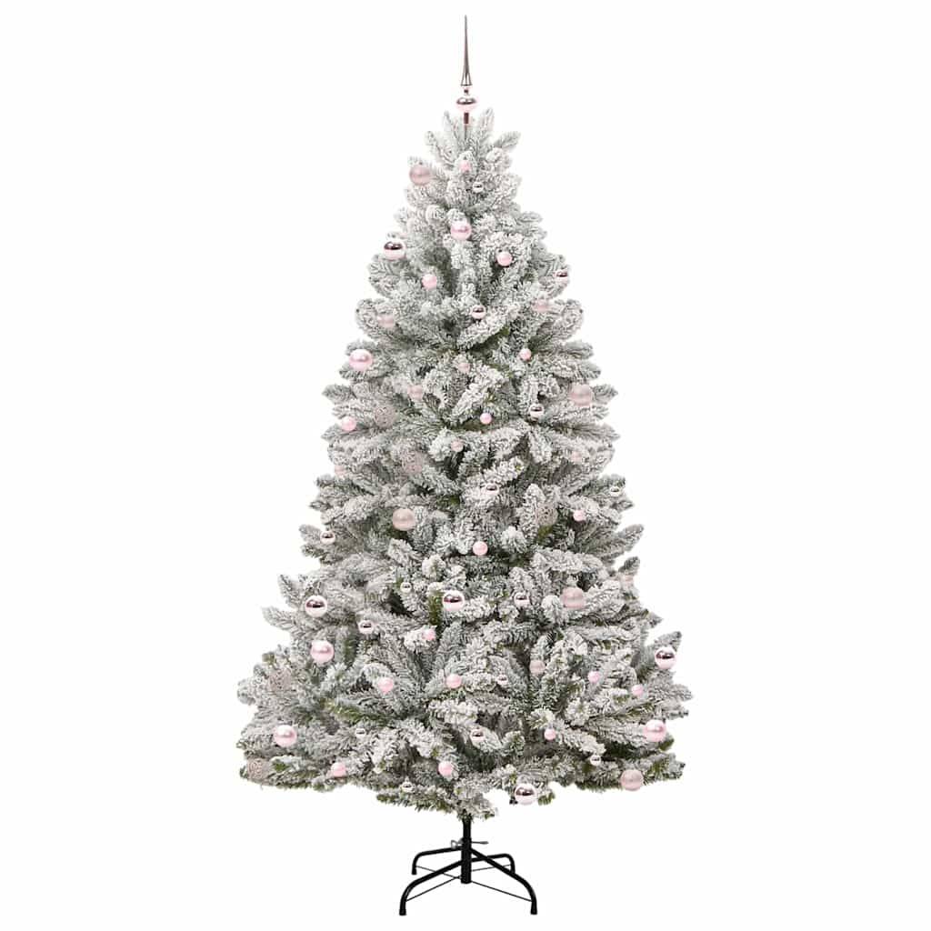 vidaXL Künstlicher Weihnachtsbaum Grün und Weiß 240 cm PVC und Metall