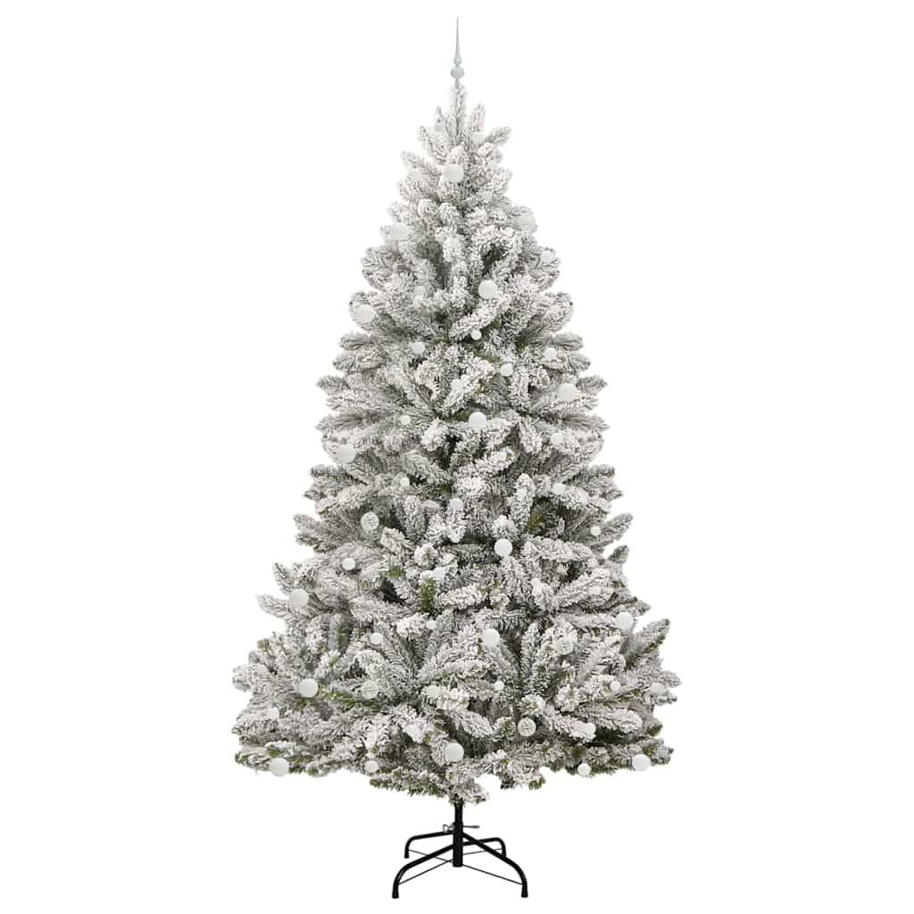 vidaXL Künstlicher Weihnachtsbaum Grün und Weiß 270 cm PVC und Metall