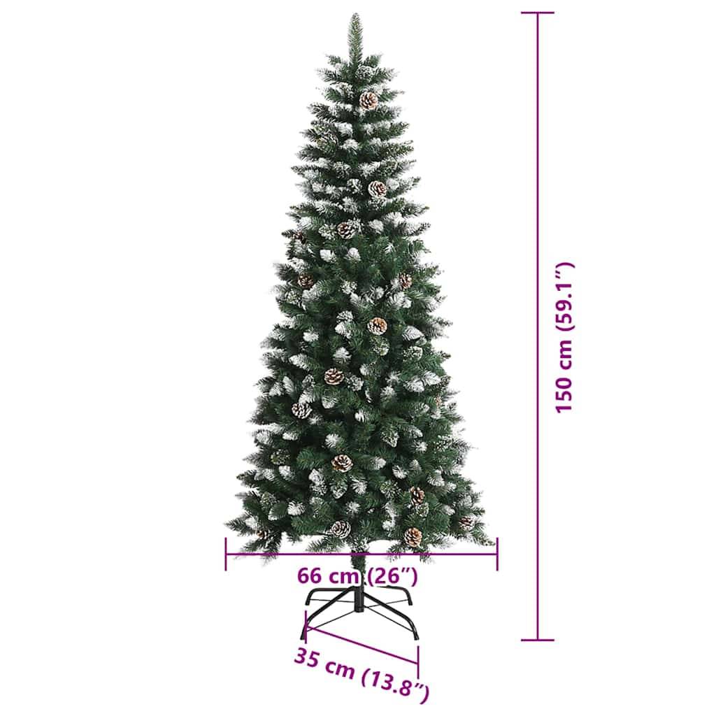 vidaXL Künstlicher Weihnachtsbaum mit 150 LEDs mit Ständer Grün 150 cm