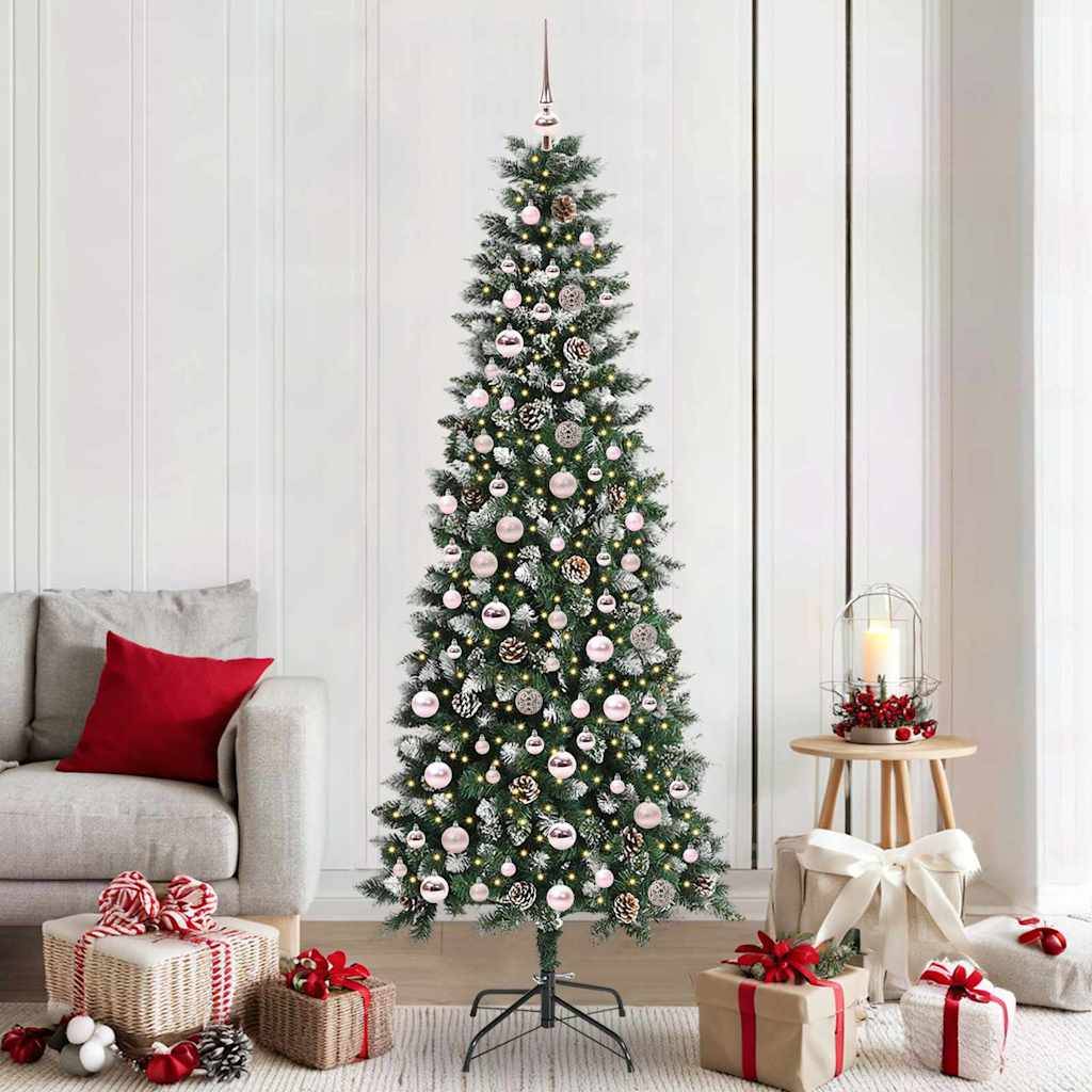 vidaXL Künstlicher Weihnachtsbaum Grün 210 cm PVC, Plastik und Stahl