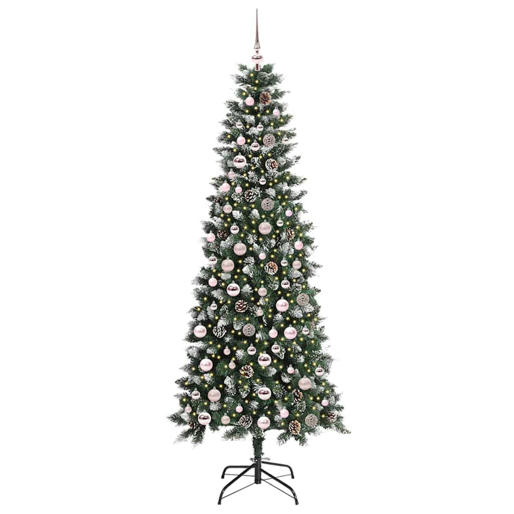 vidaXL Künstlicher Weihnachtsbaum Grün 210 cm PVC, Plastik und Stahl