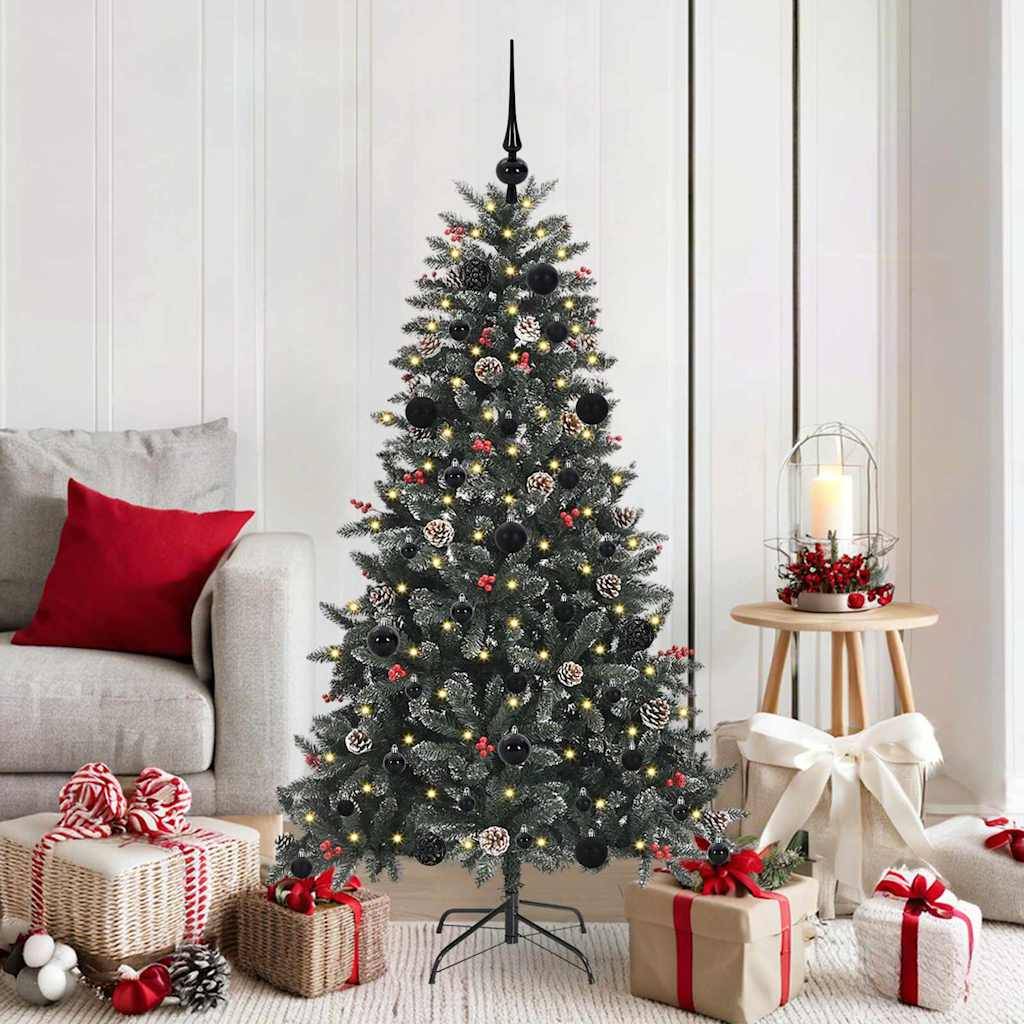 vidaXL Künstlicher Weihnachtsbaum Grün 150 cm PVC, Plastik und Stahl