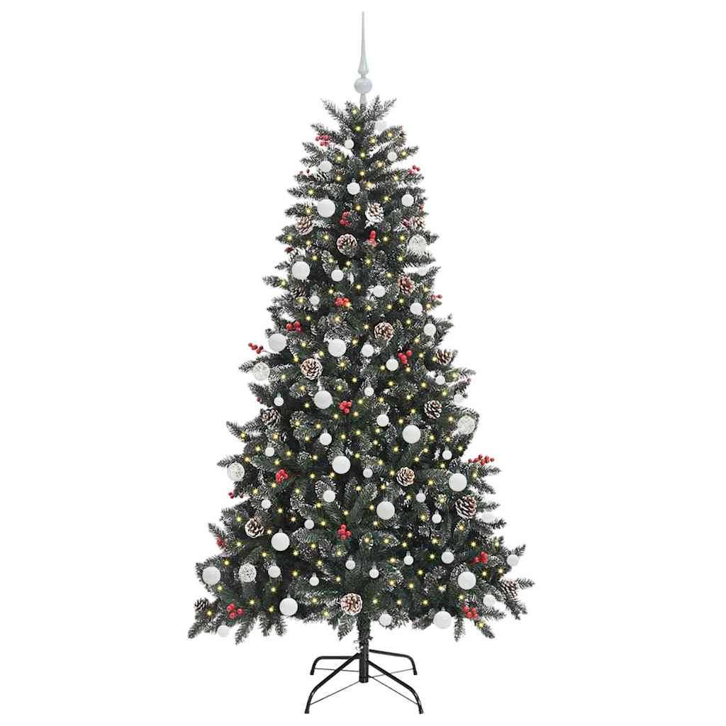 vidaXL Künstlicher Weihnachtsbaum Grün 180 cm PVC, Plastik und Stahl