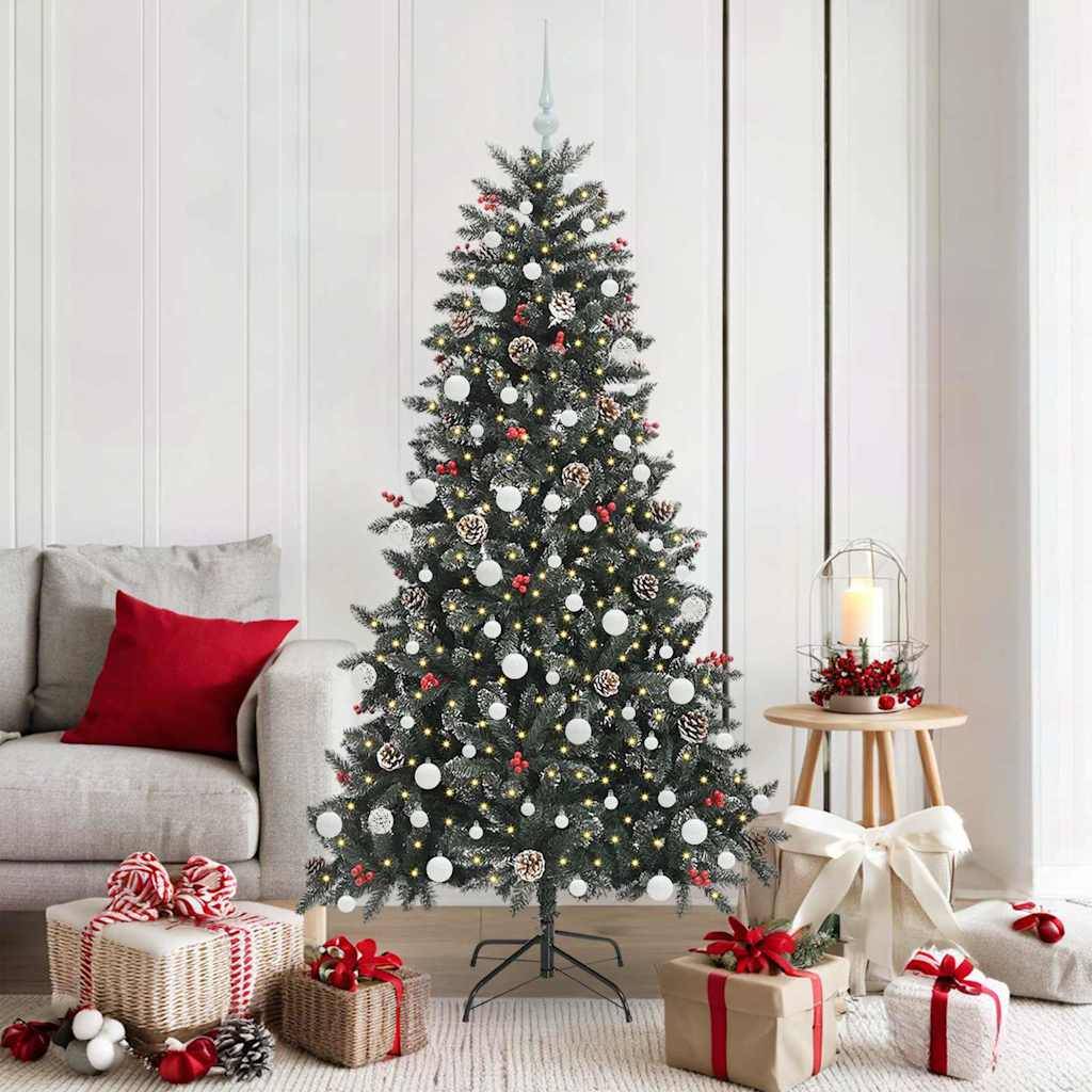 vidaXL Künstlicher Weihnachtsbaum Grün 180 cm PVC, Plastik und Stahl