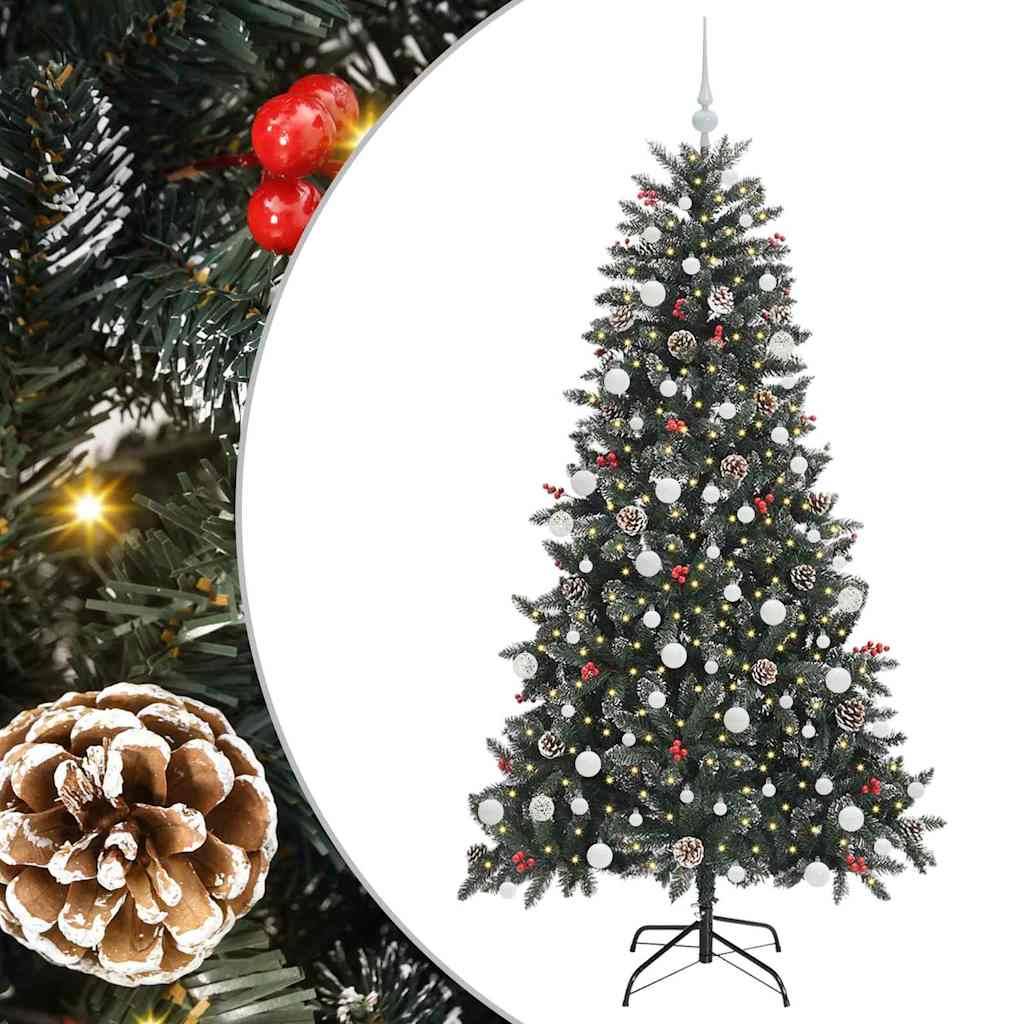 vidaXL Künstlicher Weihnachtsbaum Grün 180 cm PVC, Plastik und Stahl