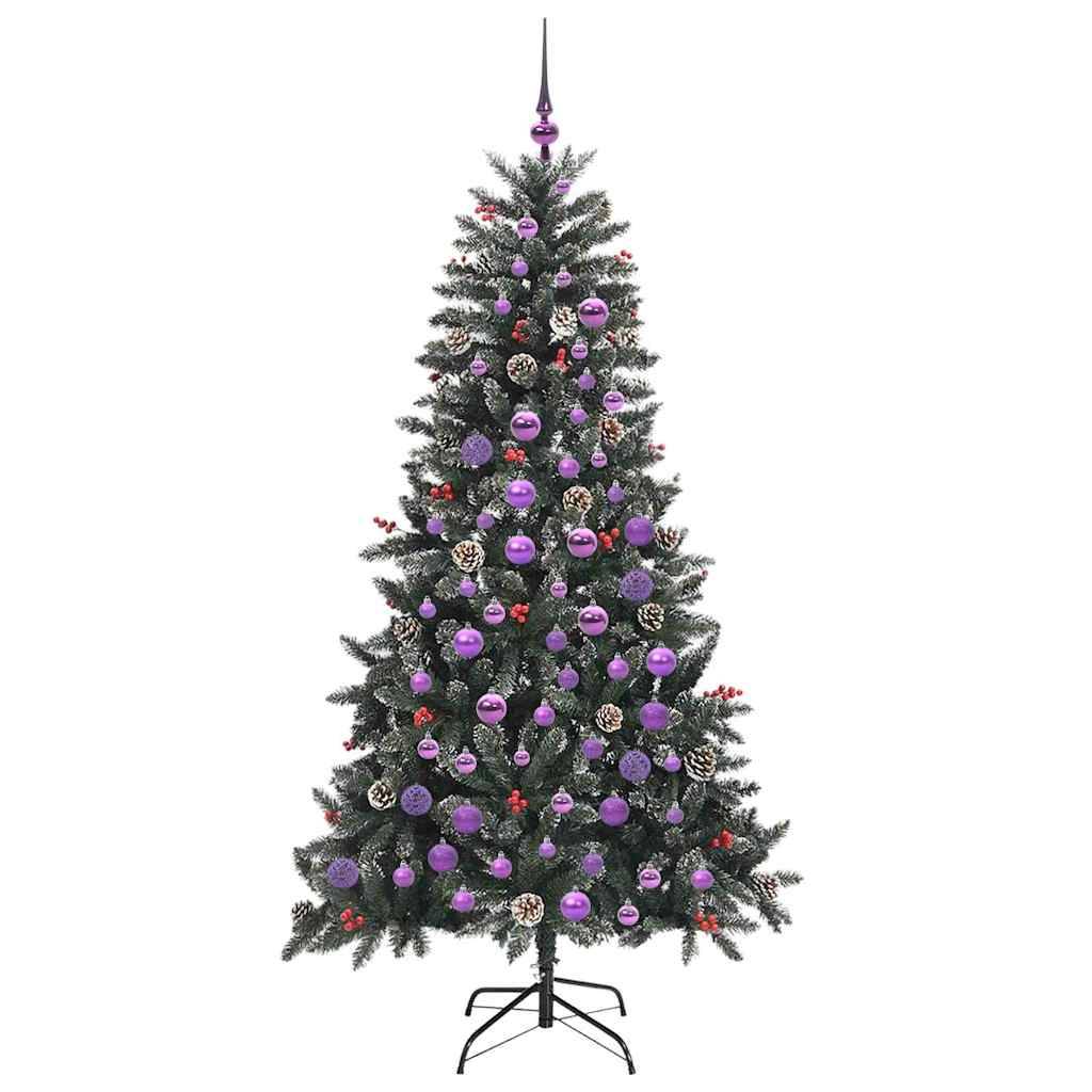 vidaXL Künstlicher Weihnachtsbaum Grün 180 cm PVC, Plastik und Stahl