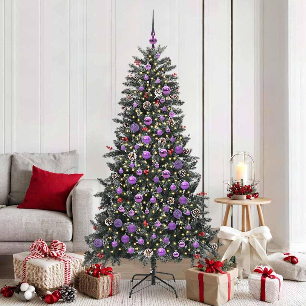 vidaXL Künstlicher Weihnachtsbaum Grün 180 cm PVC, Plastik und Stahl