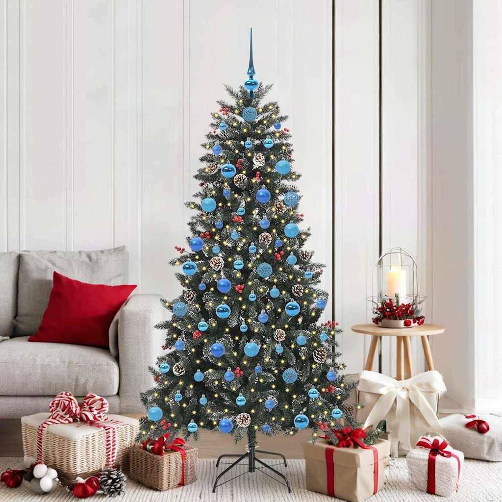 vidaXL Künstlicher Weihnachtsbaum Grün 180 cm PVC, Plastik und Stahl