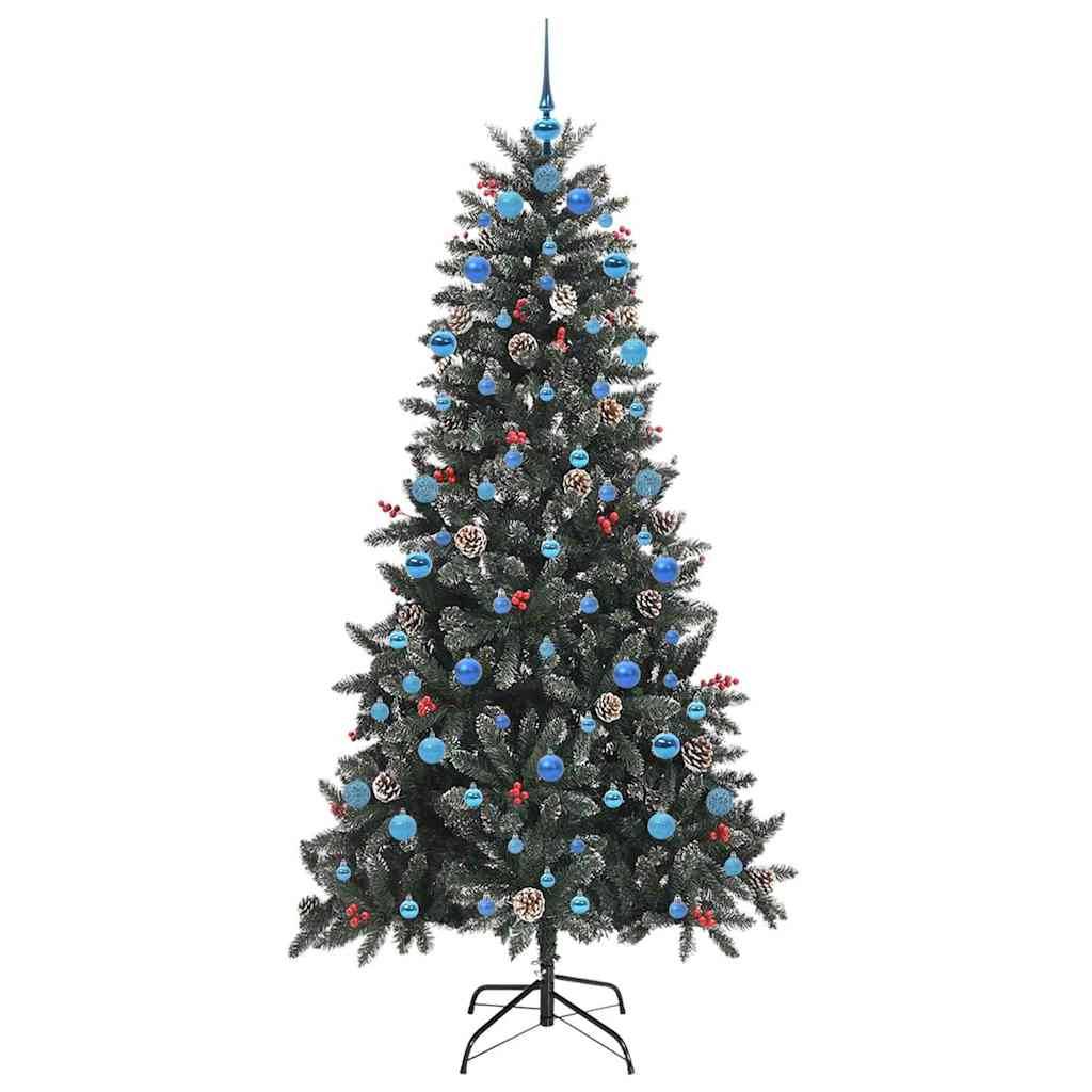 vidaXL Künstlicher Weihnachtsbaum Grün 210 cm PVC, Plastik und Stahl