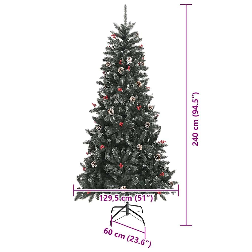 vidaXL Künstlicher Weihnachtsbaum Grün 240 cm PVC, Plastik und Stahl