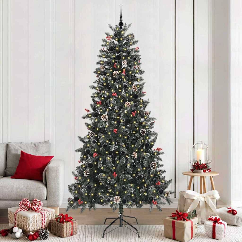 vidaXL Künstlicher Weihnachtsbaum Grün 240 cm PVC, Plastik und Stahl