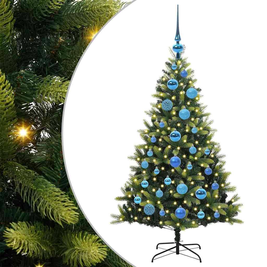 vidaXL Künstlicher geflammter Weihnachtsbaum 150 LEDs Grün 120 cm