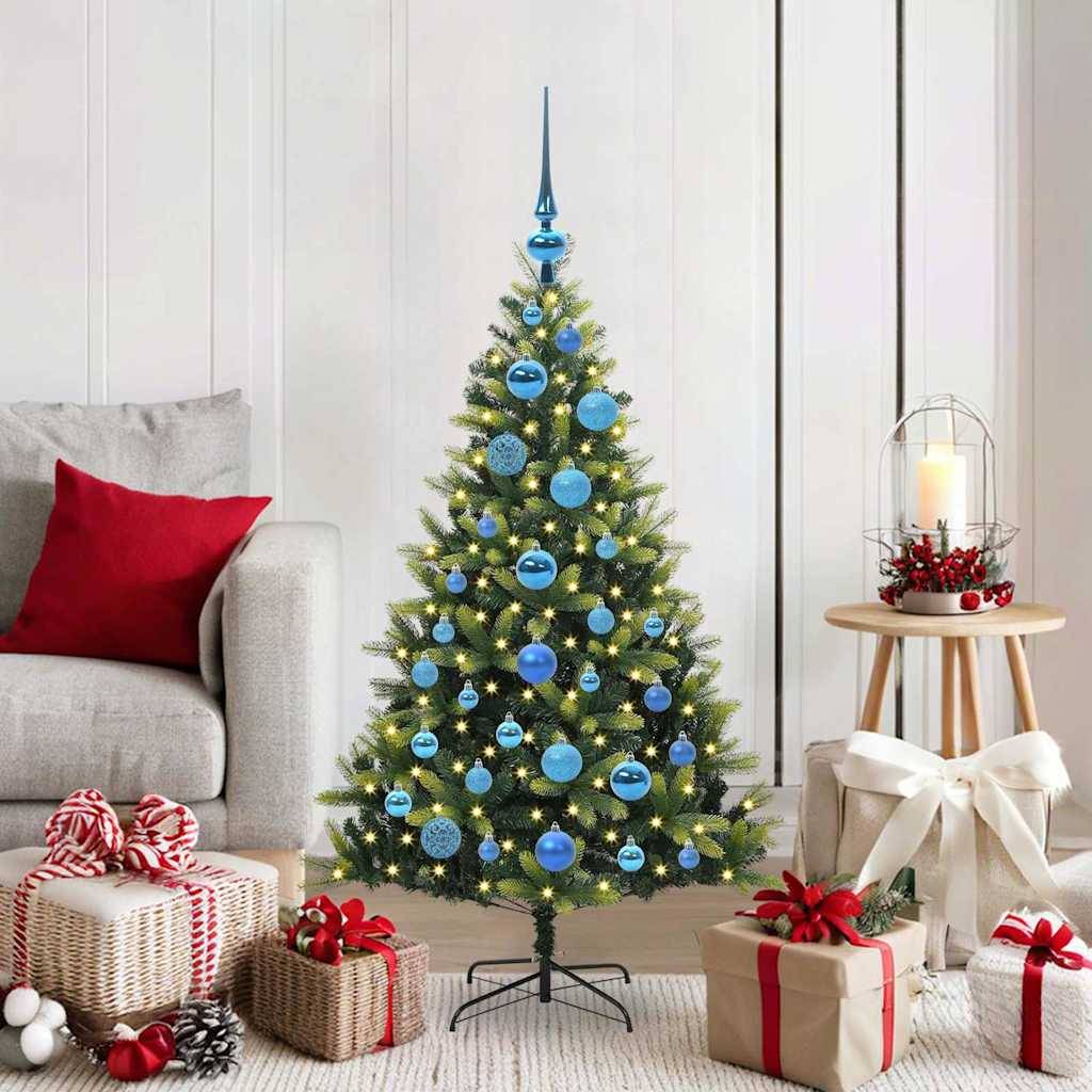 vidaXL Künstlicher geflammter Weihnachtsbaum 150 LEDs Grün 120 cm