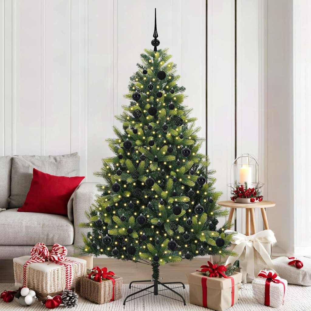 vidaXL Künstlicher Klapp-Weihnachtsbaum mit 300 LEDs Grün 180 cm