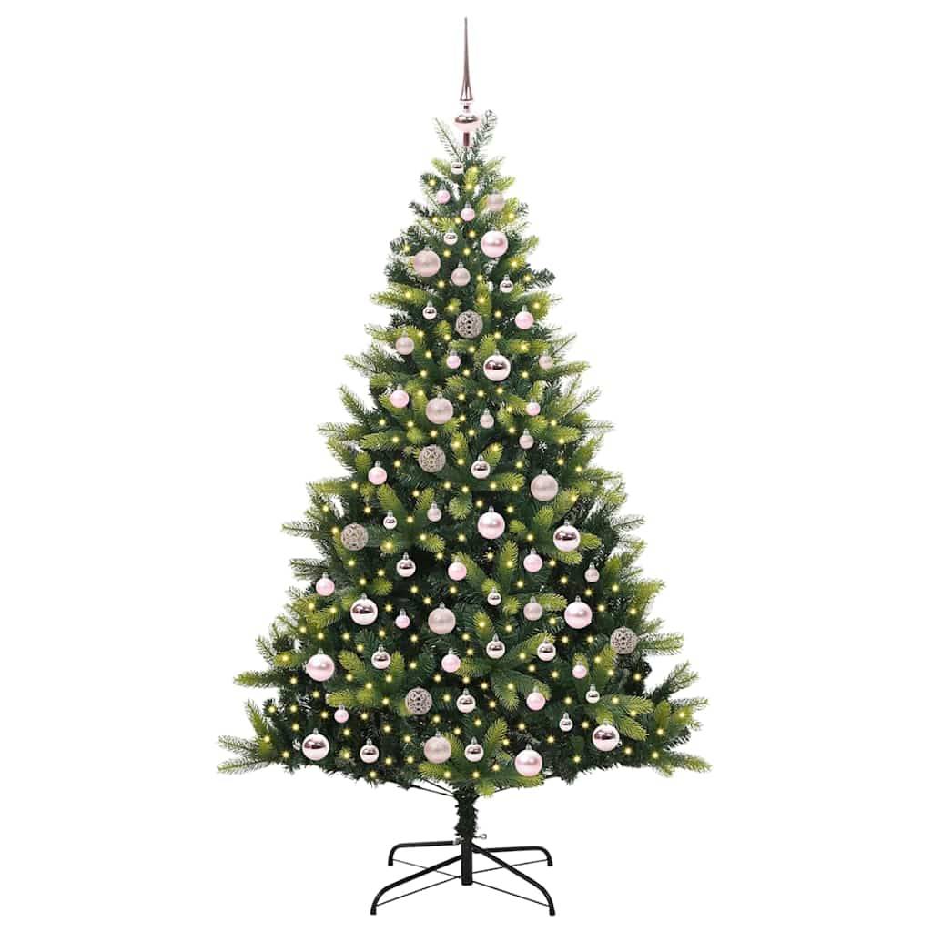 vidaXL Künstlicher Klapp-Weihnachtsbaum mit 300 LEDs Grün 180 cm