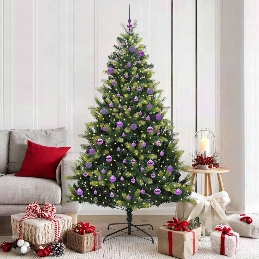 vidaXL Künstlicher Klapp-Weihnachtsbaum mit 300 LEDs Grün 180 cm