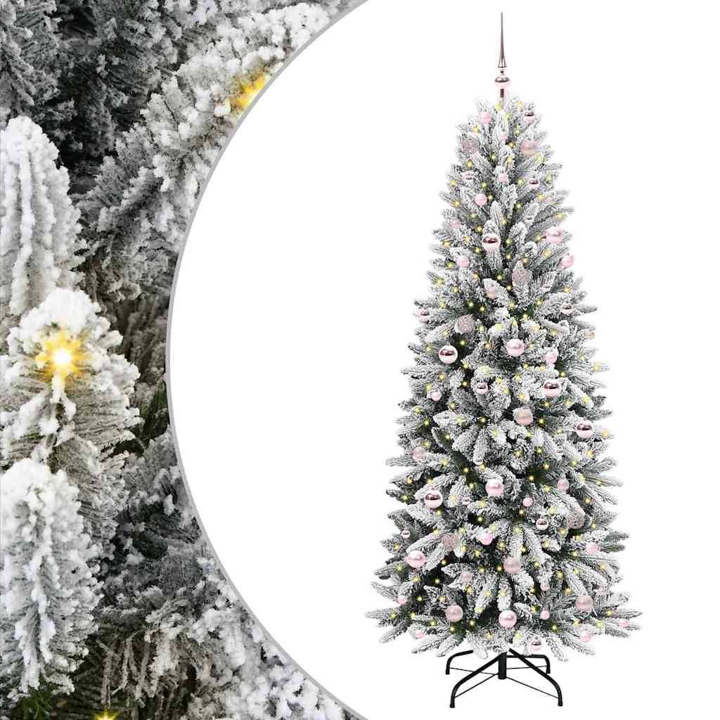 vidaXL Künstlicher Weihnachtsbaum mit 300 LEDs mit Ständer Weiß 210 cm