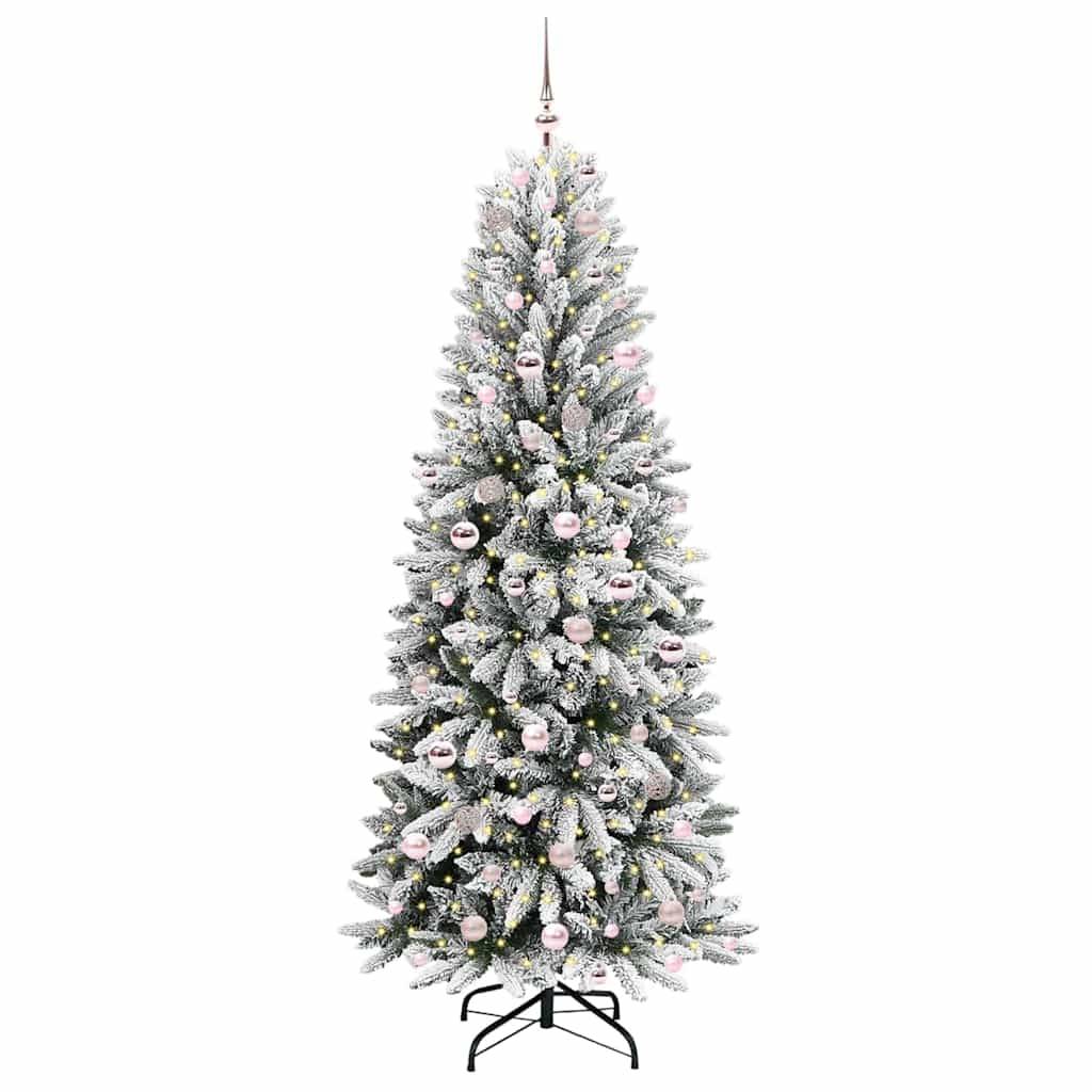 vidaXL Künstlicher Weihnachtsbaum mit 300 LEDs mit Ständer Weiß 210 cm