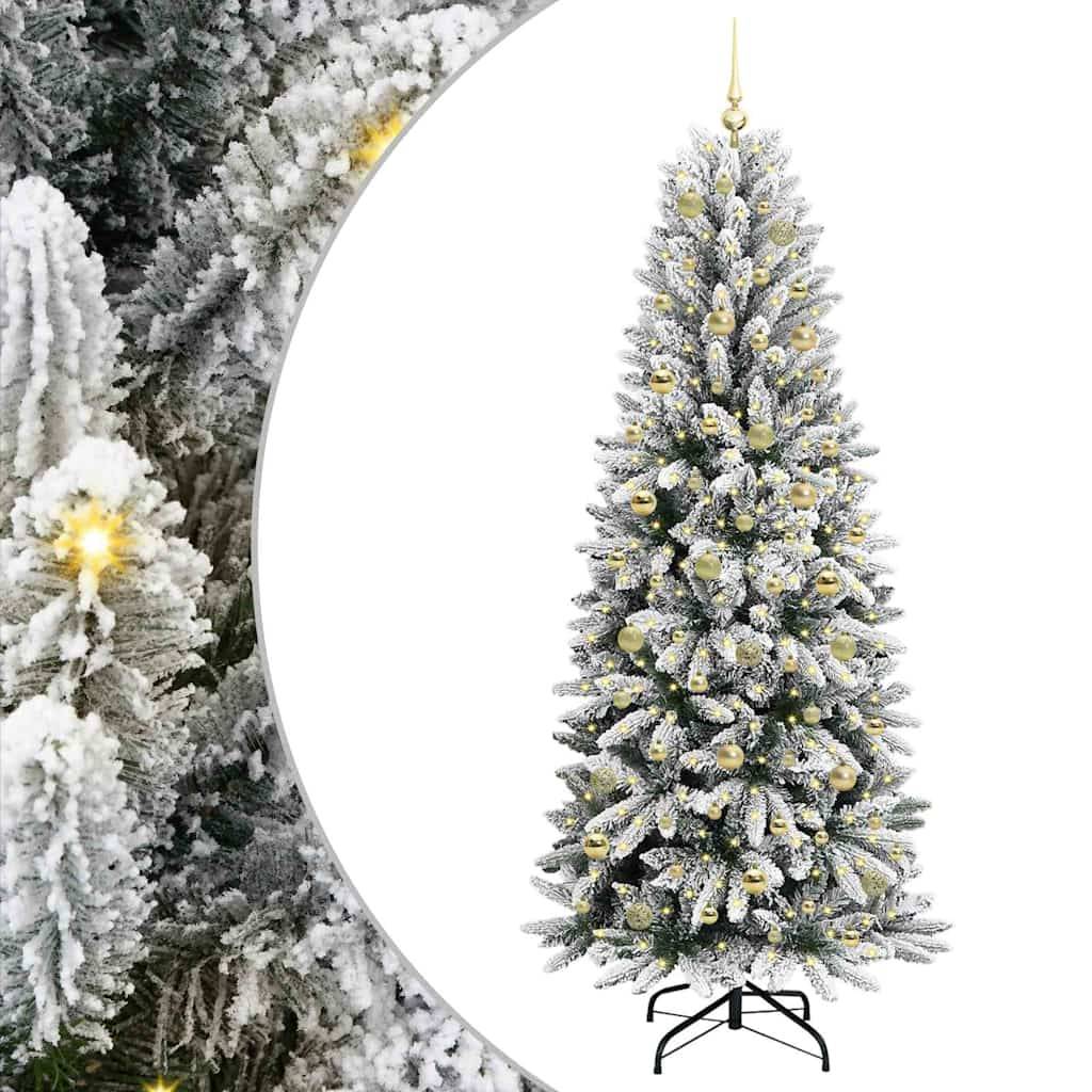 vidaXL Künstlicher Weihnachtsbaum mit 300 LEDs mit Ständer Weiß 210 cm