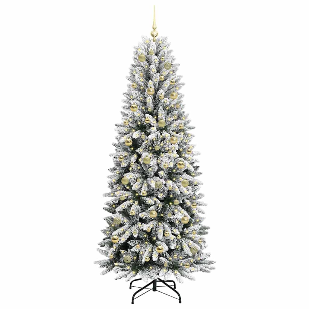 vidaXL Künstlicher Weihnachtsbaum mit 300 LEDs mit Ständer Weiß 210 cm