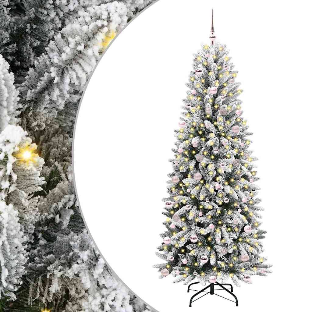 vidaXL Künstlicher Weihnachtsbaum mit 300 LEDs mit Ständer Weiß 240 cm