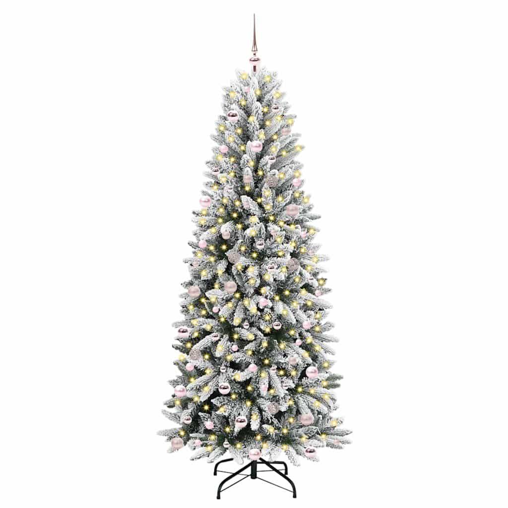 vidaXL Künstlicher Weihnachtsbaum mit 300 LEDs mit Ständer Weiß 240 cm