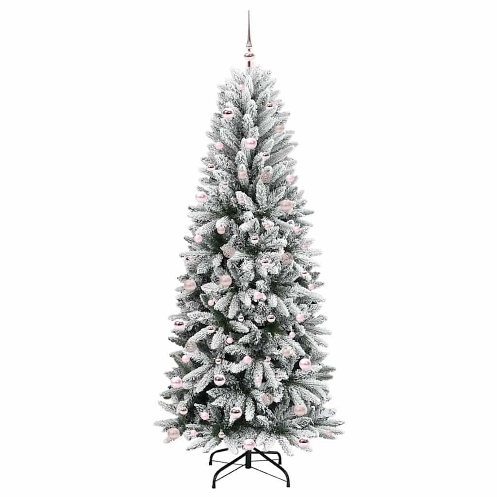 vidaXL Künstlicher Weihnachtsbaum mit 300 LEDs mit Ständer Weiß 240 cm