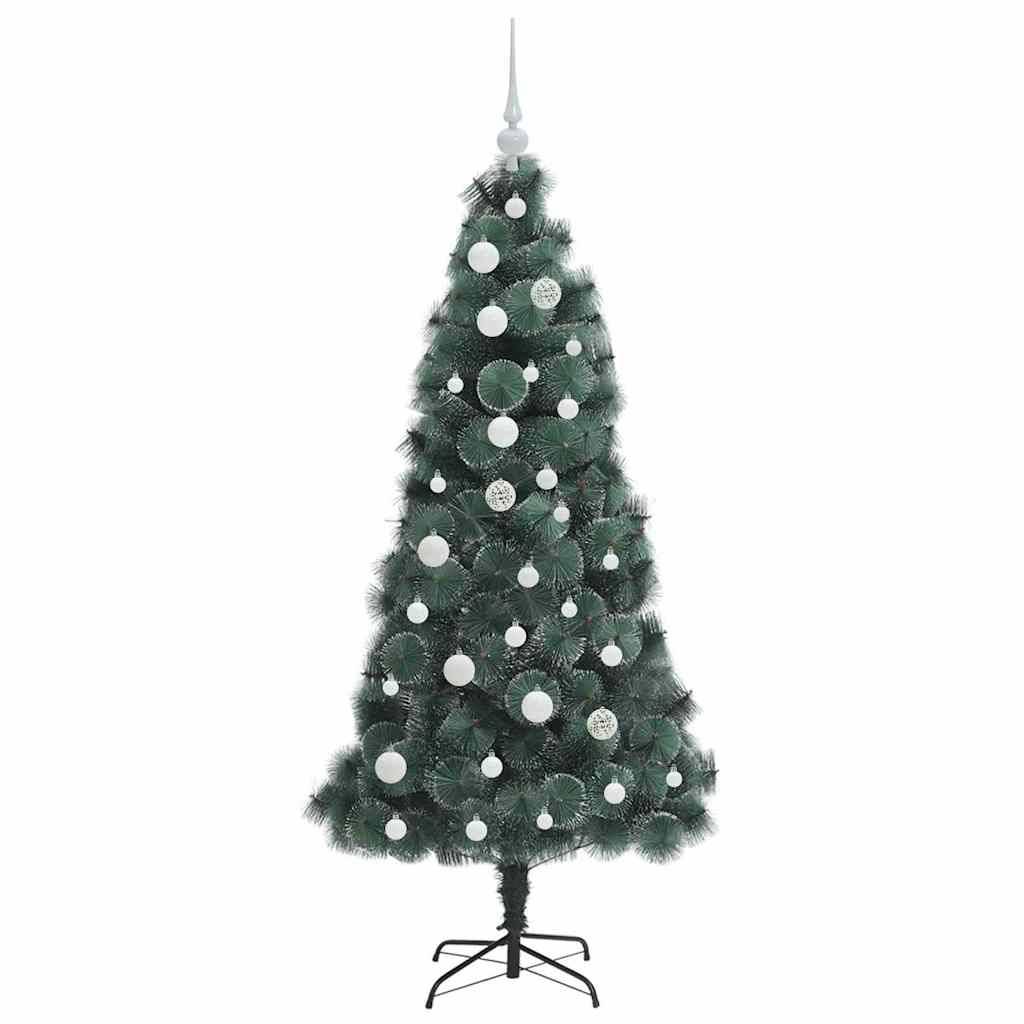 vidaXL Künstlicher vorbeleuchteter Weihnachtsbaum mit Kugelset 150 cm