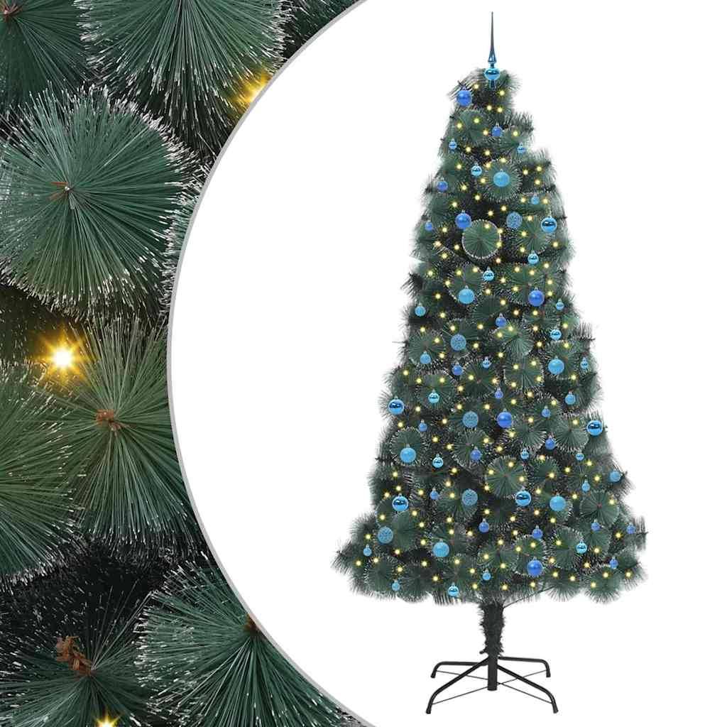 vidaXL Künstlicher vorbeleuchteter Weihnachtsbaum mit Kugelset 240 cm
